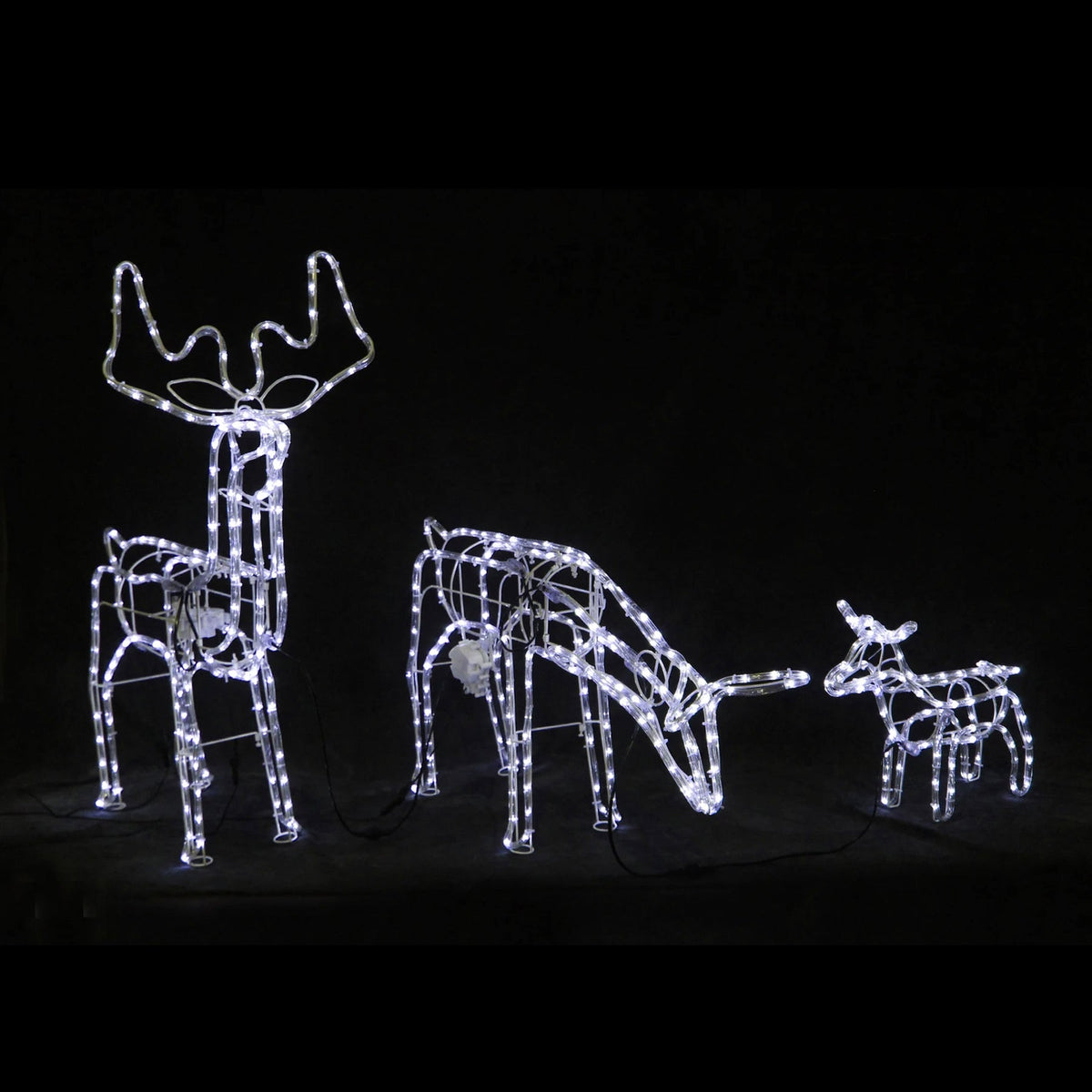 3D Illuminated LED Reindeer Family with Motor - Three Colour Options ...